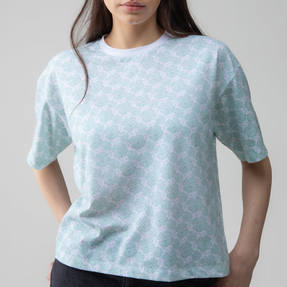 24 Ladies 클로버 패턴 T 셔츠