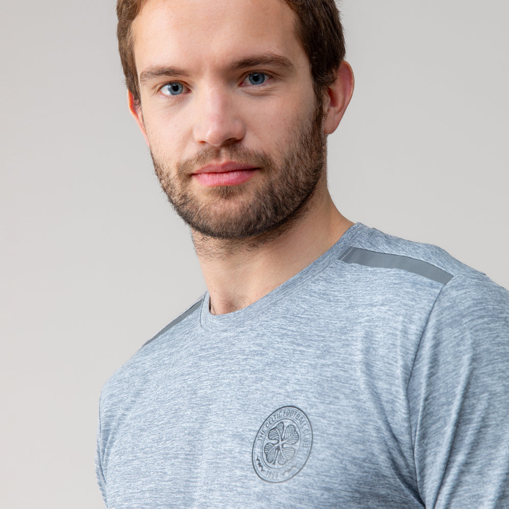 Celtic Crest Grey Reflective Shoulder T-Shirt