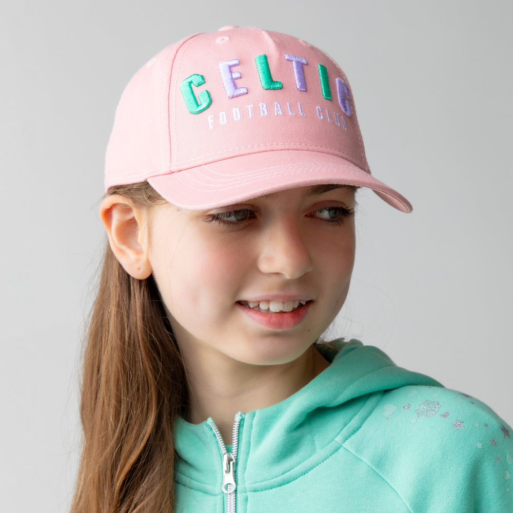 Celtic Junior Pink Text Cap