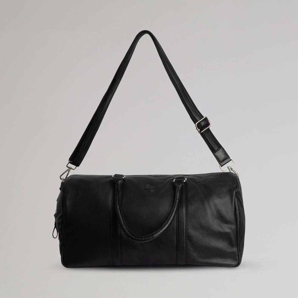 Celtic Premium Black Leather Holdall