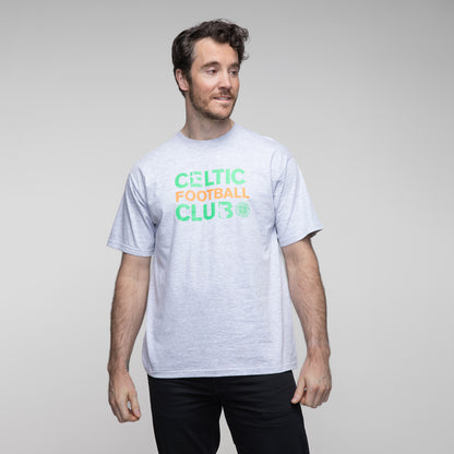 Celtic Football Club Text Grey T-Shirt