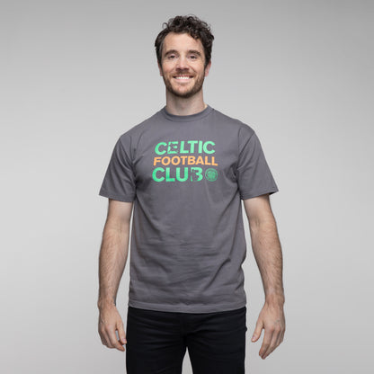 Celtic Football Club Text Dark Grey T-Shirt