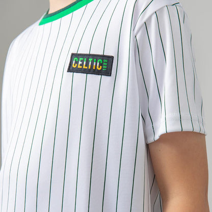 Celtic Junior 트라이컬러 핀스트라이프 티셔츠