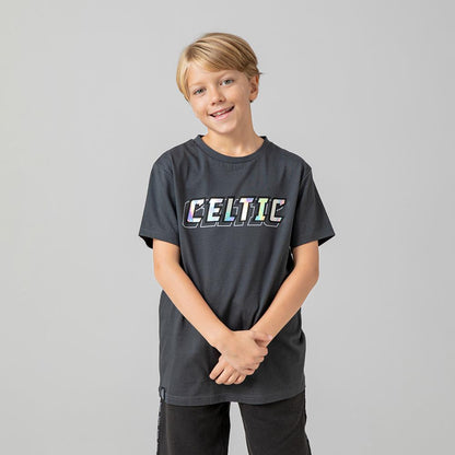 Celtic Junior Black Text T-Shirt