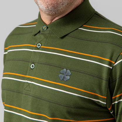 Celtic Men's Clover Multi Striped Polo Shirt