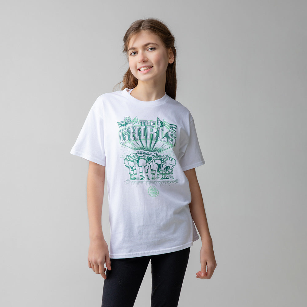 Celtic Junior White The Ghirls Huddle T-Shirt