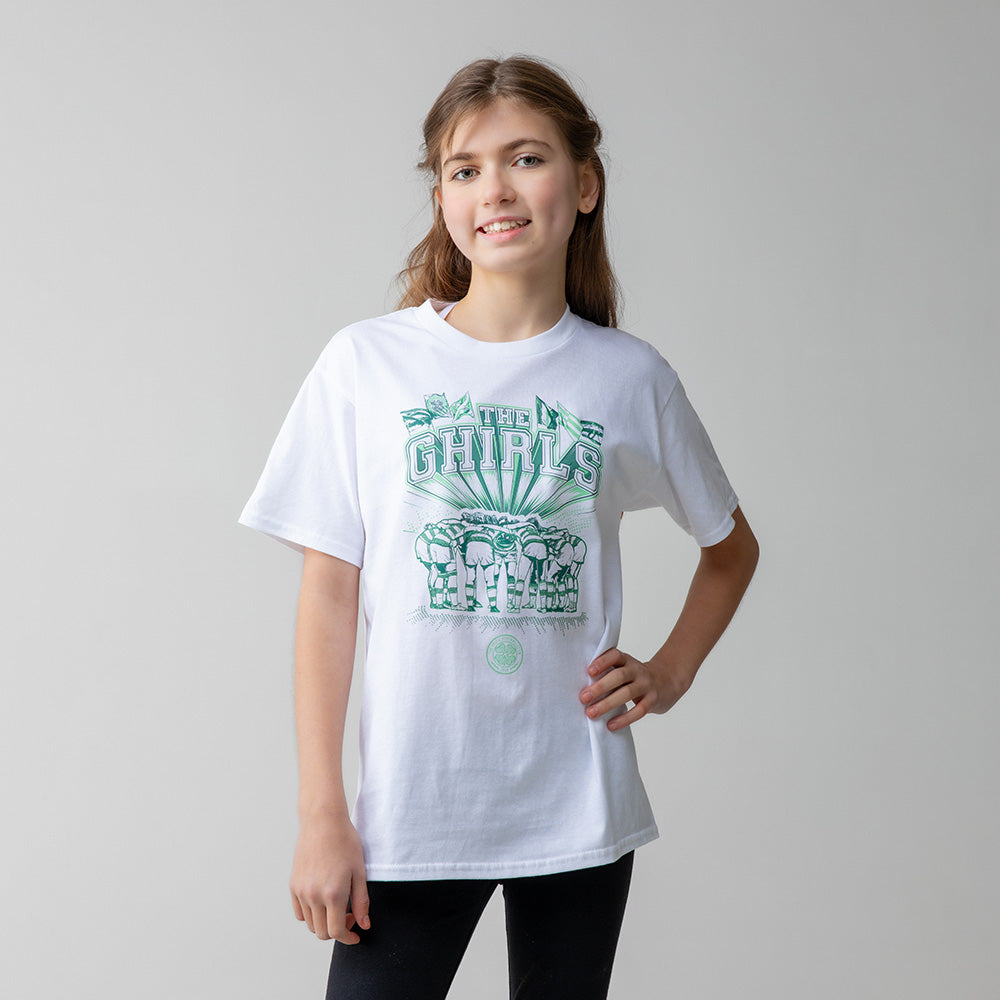 Celtic Junior White The Ghirls Huddle T-Shirt