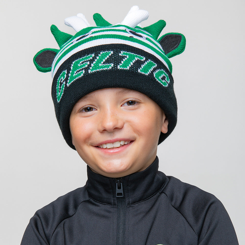 Celtic Junior Hooped Dinosaur Beanie