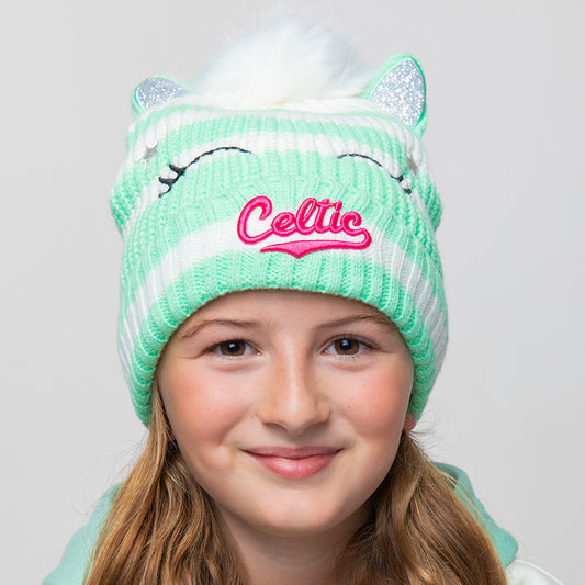 Celtic Junior Hooped Unicorn Beanie