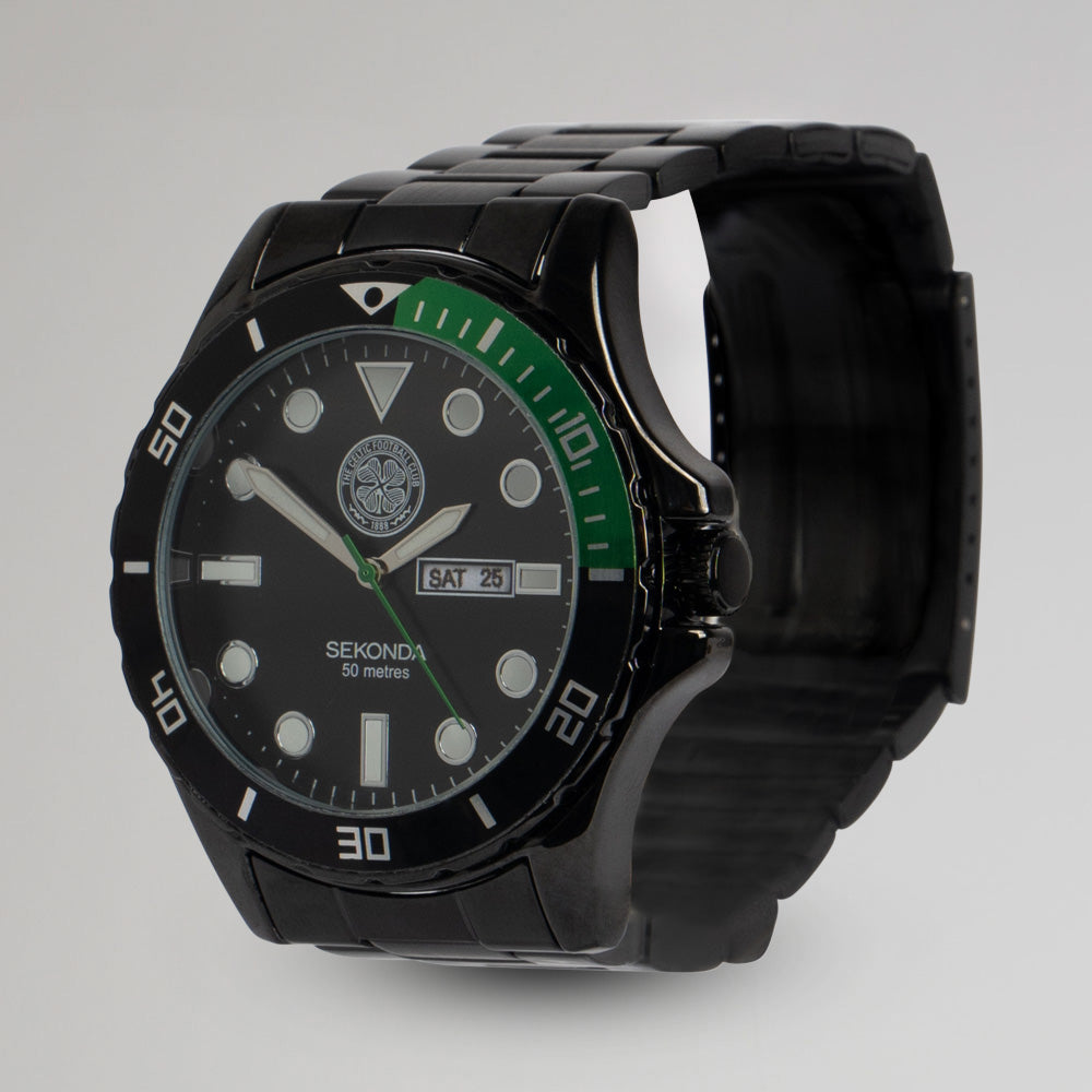 Celtic Black Steel Watch