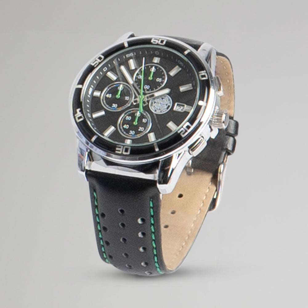 Celtic Leather Strap Chronograph Watch