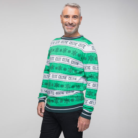 Celtic Adult Hooped Christmas Jumper