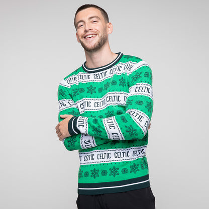 Celtic Adult Hooped Christmas Jumper