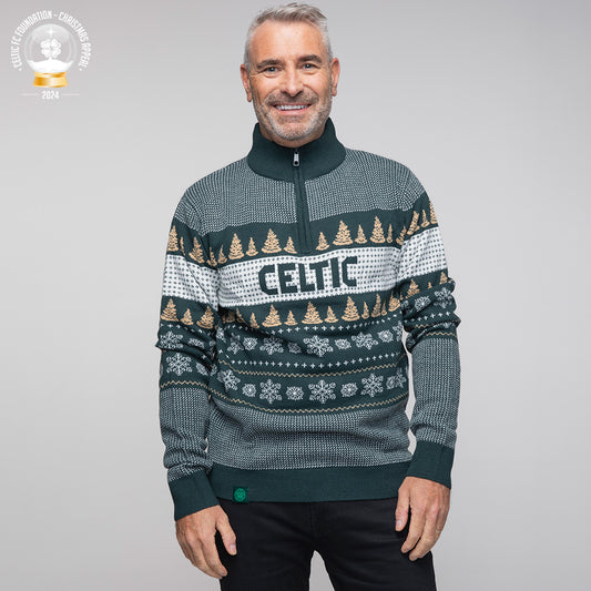 Celtic Adult Christmas Quarter Zip Jumper